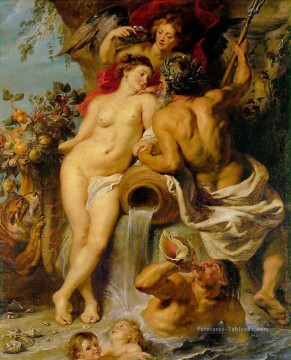 L’union du baroque de la terre et de l’eau Peter Paul Rubens Peinture décoratif